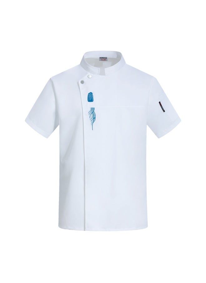 NIBEMINENT Breathable Summer Chef Overalls Short Sleeve Men's Thin Dining Hotel Restaurant Restaurant Canteen Hot Pot Kitchen Work Clothes  - Image 1