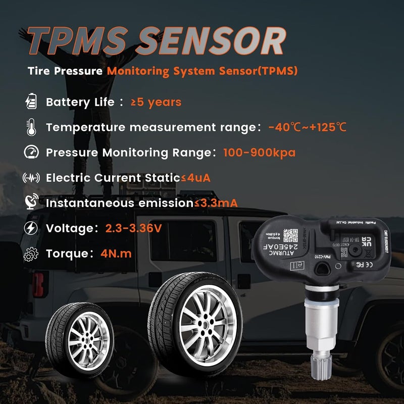 مجموعة من 1 مستشعر TPMS لمراقبة ضغط الإطارات 433MHz متوافق مع C-Concept Jesi Forester XV Levorg Trecht Outback Impreza Chipeng Absorbing Lion بديل لـ # 28103FJ000 - Image 2
