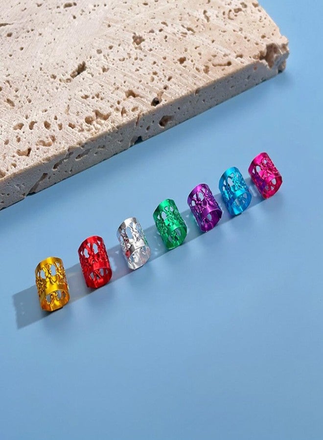 Elandy 100Pcs Aluminum Multi-Color Dreadlocks Beads Hair Braid Rings Clips Hair Jewels for Braids Hair Decorations Metal Cuffs(Random Color) - Image 4