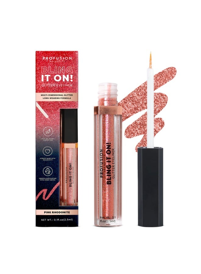 Profusion Cosmetics Bling It On Glitter Eyeliner - Pink Rhodonite (2.3ml) - Image 1