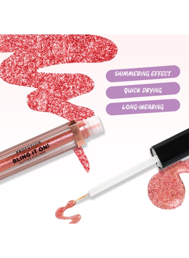 Profusion Cosmetics Bling It On Glitter Eyeliner - Pink Rhodonite (2.3ml) - Image 2