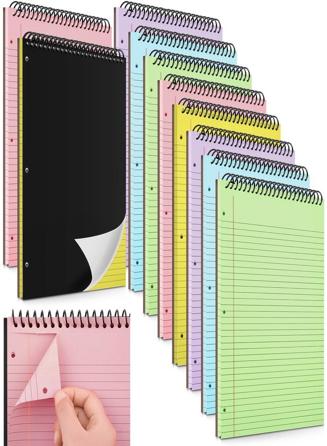 MotiMind 3 Packs 8.5" x 11" Top Spiral Notebook with 3 Hole Punched Legal Pads College Ruled Notepad 50 Sheets Hard Cardboard Paper Wirebound Notepad for Office School Business (Green) - Image 1
