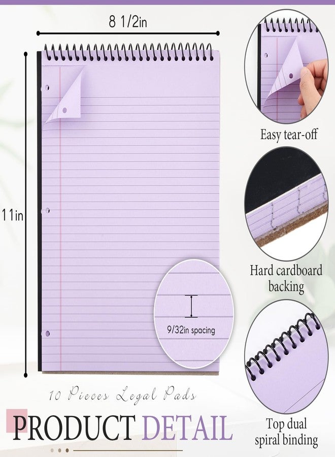 MotiMind 3 Packs 8.5" x 11" Top Spiral Notebook with 3 Hole Punched Legal Pads College Ruled Notepad 50 Sheets Hard Cardboard Paper Wirebound Notepad for Office School Business (Green) - Image 2