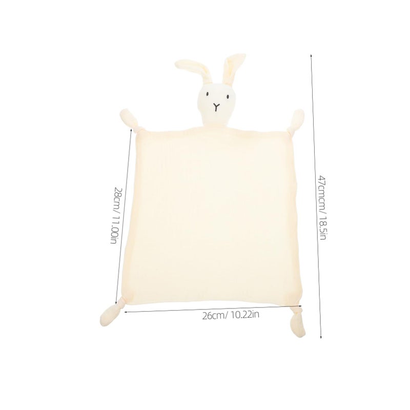 Muslin Cotton Security Blanket with Bunny Design Soft Breathable for Newborns - Image 3