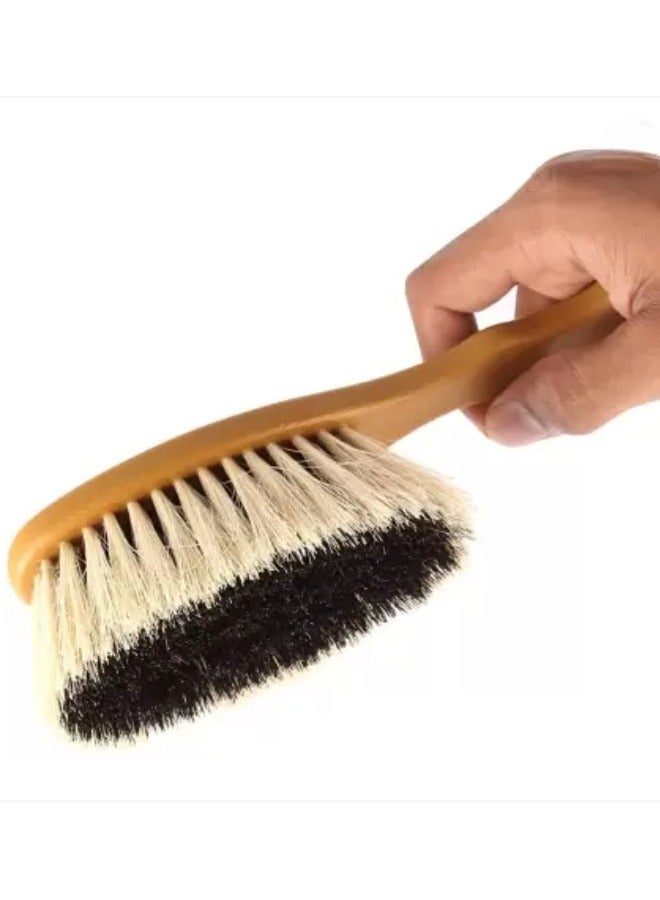 Happy Home Fabric Clothes Cleaning Brush & Lint Remover – Dry Garment Brush with 100% Natural Horsehair Bristles – Gentle Dust, Lint and Dirt Removal for Clothes, Curtains and Upholstery – Deep Cleaning Clothing Brush with Hanging Loop – Brown - Image 2