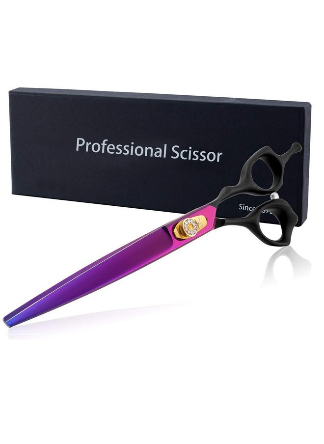PURPLEBIRD PURPLEBIRD 8 Inch Straight Dog Grooming Scissors Professional Pet Cutting Shears Safety Noiseless Blunt Tip Trimming Shearing for Dogs Cats Japanese Stainless Steel Purple  - Image 5