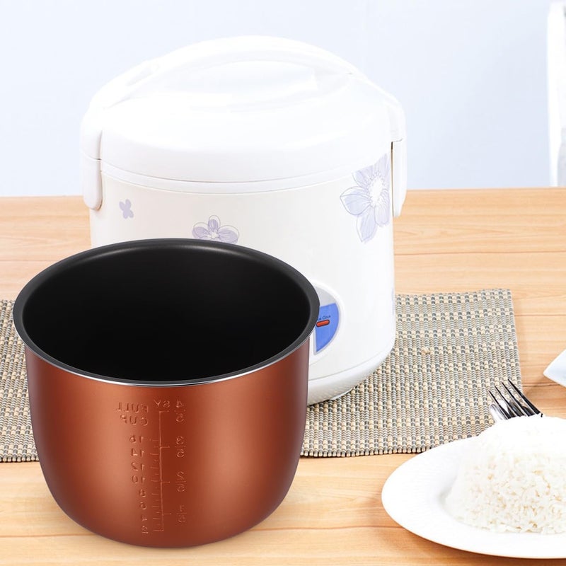 Pretyzoom Non-Stick Rice Cooker Inner Pot Replacement Aluminum Inner Pan for Rice Cooker with Scale Dishwasher Safe Easy-Clean Cooking Bowl Scratch-Resistant Spare Part for Home Cooking - Image 5