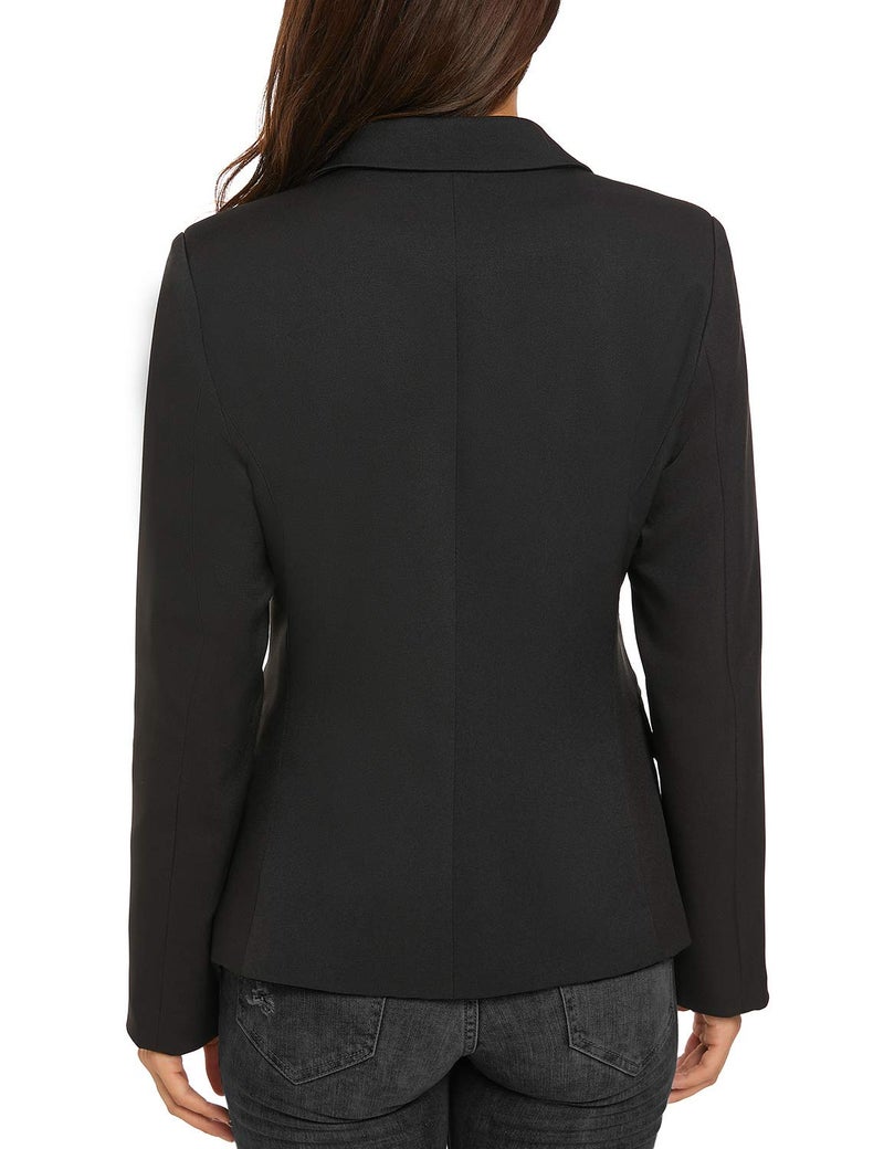 luvamia Women's Long Sleeve Formal Notch Lapel Button Down Blazer Pockets Jacket Black Size XL - Image 4