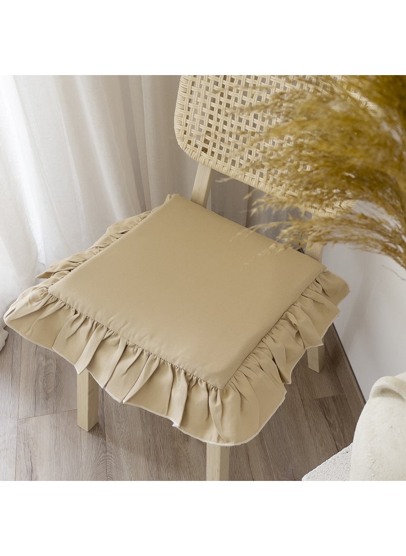 Ritmo Home Liquid & Stain Repellent Frilly Scandinavian Chair Cushion  - Image 1