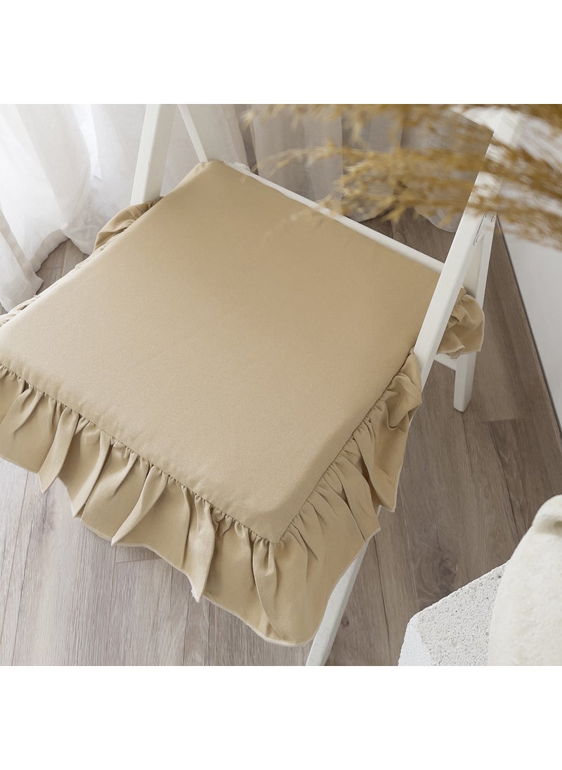 Ritmo Home Liquid & Stain Repellent Frilly Scandinavian Chair Cushion  - Image 2