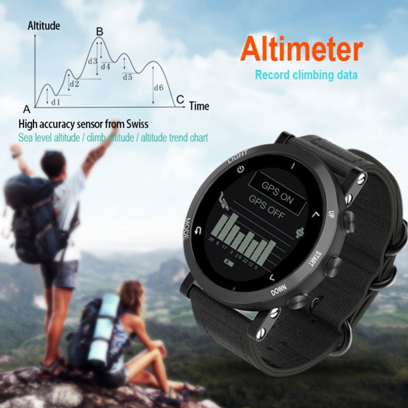SUNROAD GPS Watch: 5ATM Waterproof, Nylon Band, Built-In GPS & Compass - Real-Time Heart Rate Monitoring, Multiple Exercise Modes Fitness Tracker for Outdoor Sports, Triathlon Training - Image 3
