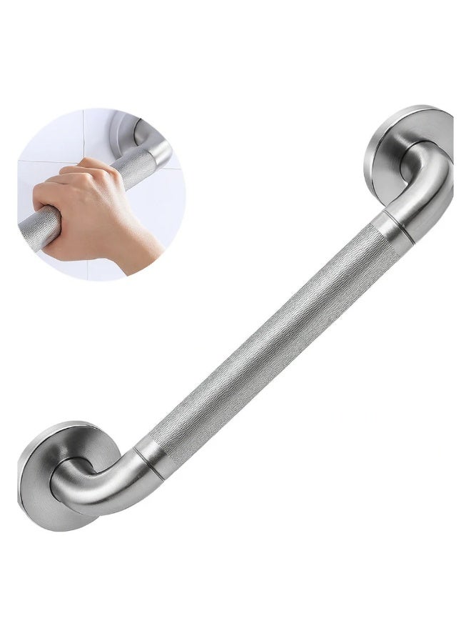 Primanova Shower Grab Bar 46 cm Heavy-Duty Stainless Steel / Coated Steel Safety Handrail with Screw Mount – Supports 120 Kilogram for Bathroom, Shower & Toilet (Silver) - Image 3