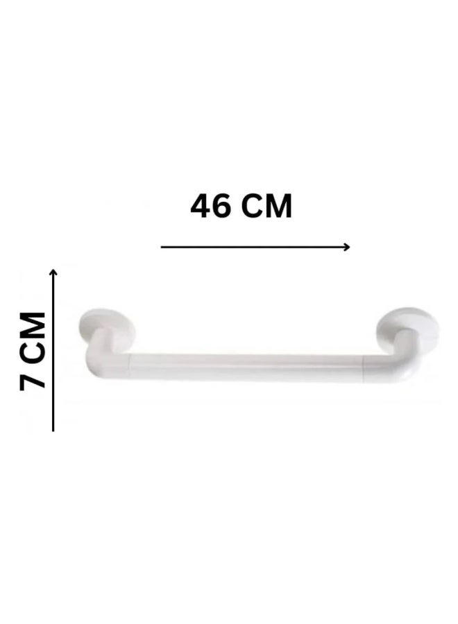 Primanova Shower Grab Bar 46 cm Heavy-Duty Stainless Steel / Coated Steel Safety Handrail with Screw Mount – Supports 120 Kilogram for Bathroom, Shower & Toilet (Silver) - Image 5