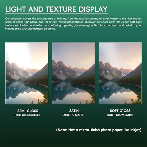 Magecubiku Laser Photo Paper 8.5x11 In,200 Sheets 200GSM/52LB Semi Gloss Double Sided High-Heat Resistant Smudge Proof for Laserjet Brochures Covers Postcard DIY Flyers Cards Cardstock(Not applicable to inkjet) - Image 4