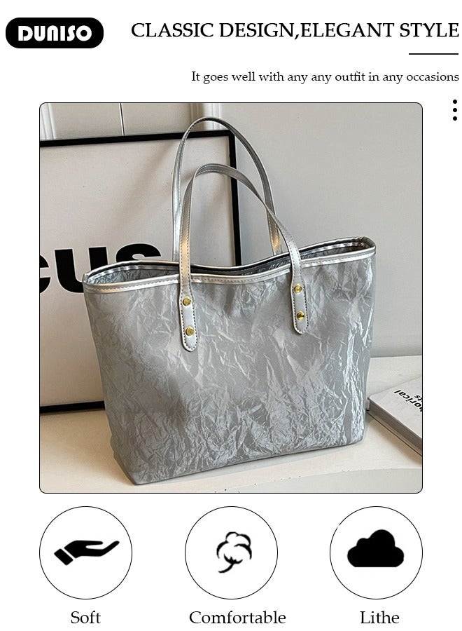 DUNISO Women's Shoulder Tote Bag Faux Leather Handbag for Women Large Capacity Messenger Fashionable Travel Crossbody Bag for Ladies Girls College Students  - Image 2