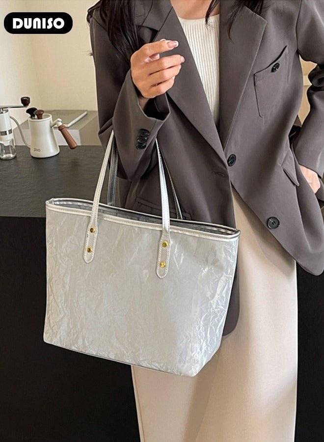 DUNISO Women's Shoulder Tote Bag Faux Leather Handbag for Women Large Capacity Messenger Fashionable Travel Crossbody Bag for Ladies Girls College Students  - Image 3