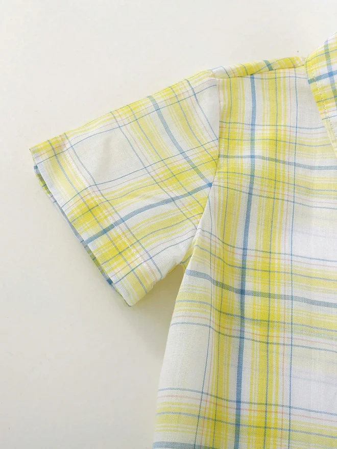 Take Two  Yellow Checked Short Sleeve Shirt for Men | Best Price UAE