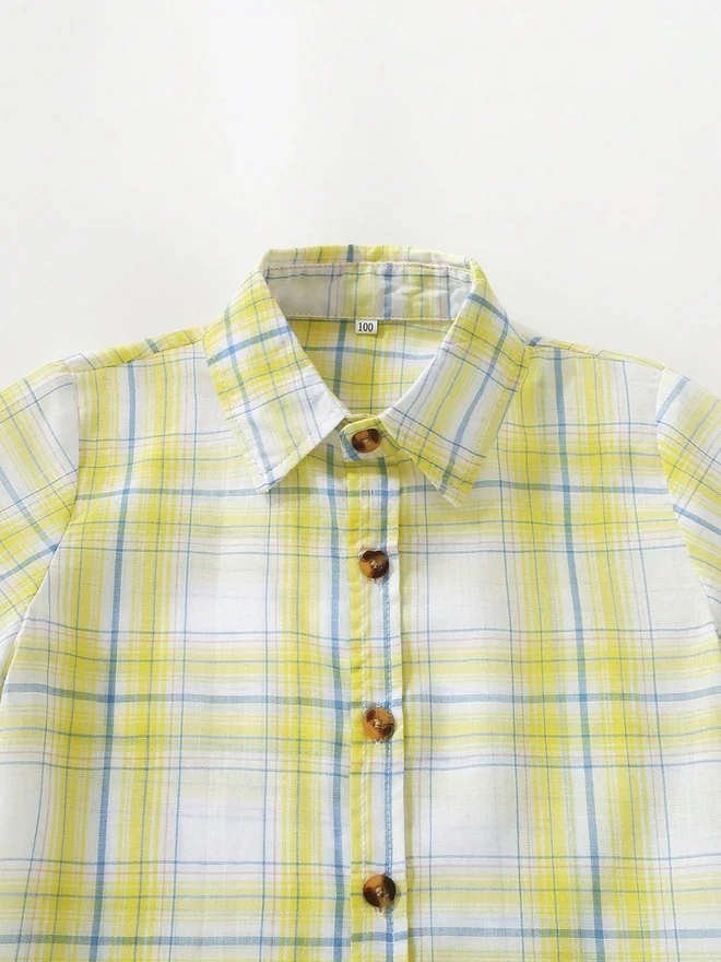 Take Two  Yellow Checked Short Sleeve Shirt for Men | Best Price UAE