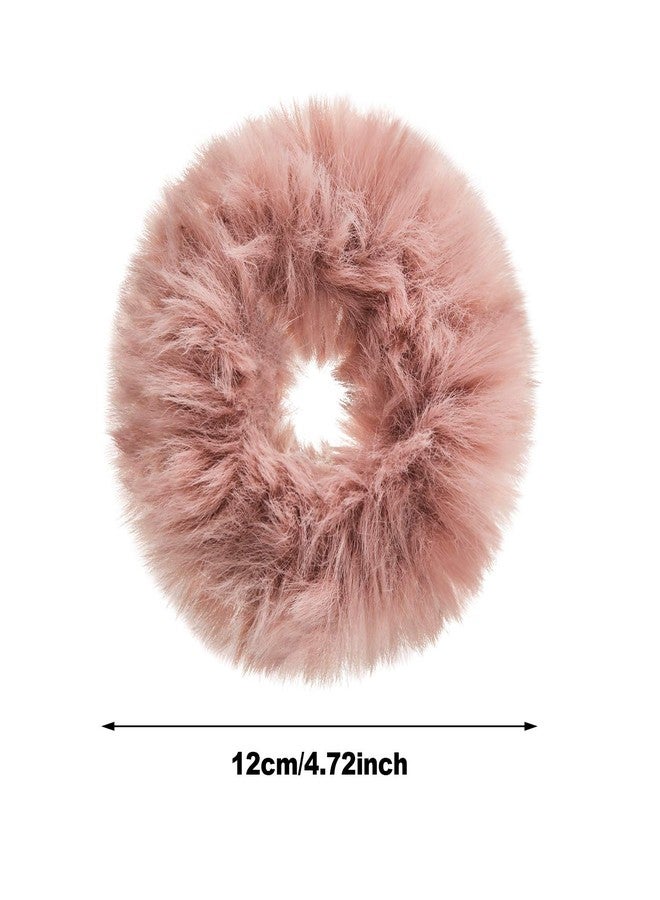 WILLBOND 16 Pcs Furry Scrunchies Bulk Pom Pom Hair Ties Faux Fur Band Rope Elastic Holder Ties Fluffy Ponytail Holder for Women Hair Accessories(Colorful) - Image 3