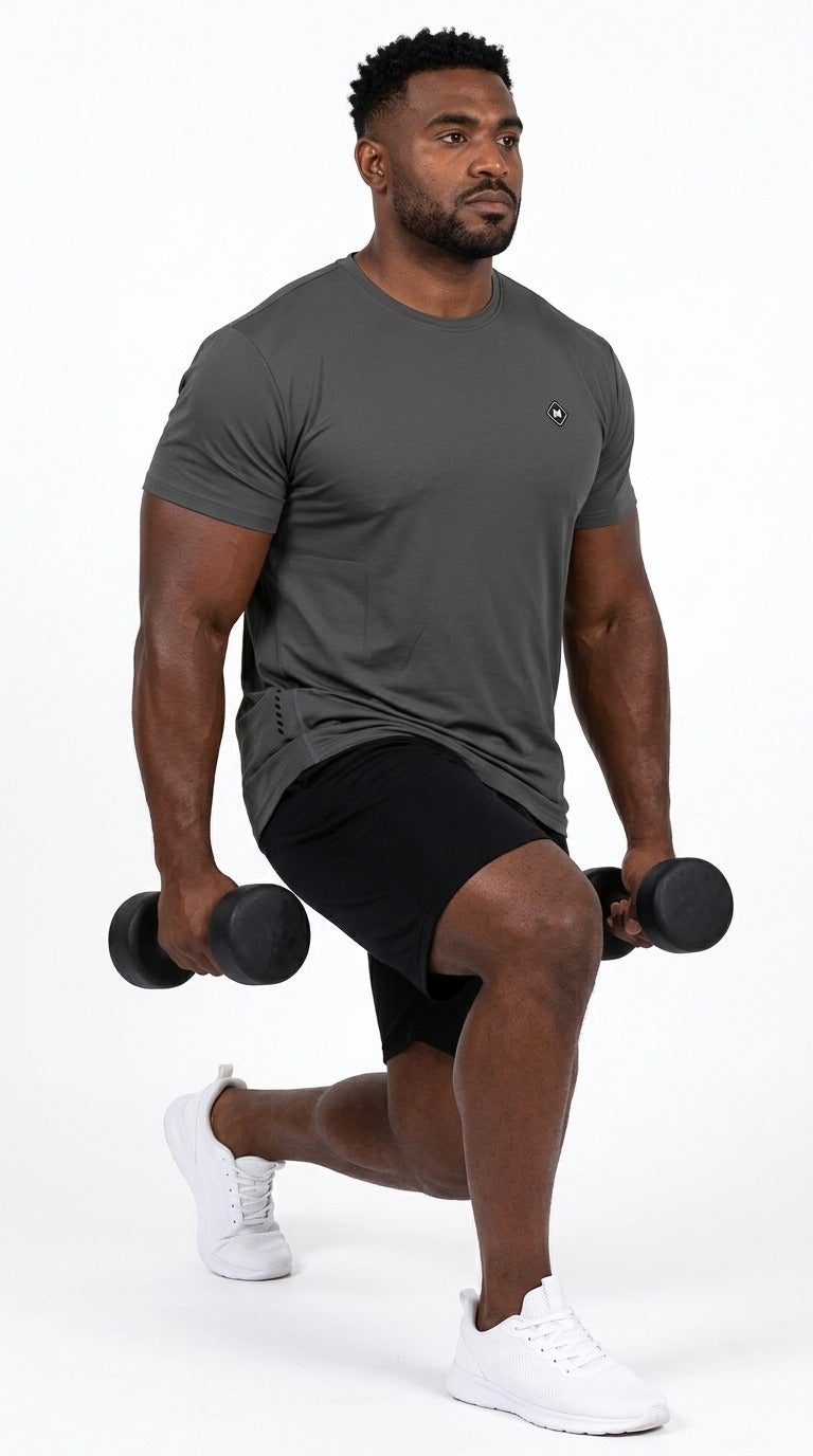 Moveletix Men's Plus Size Training Short Sleeve T-Shirt Green - Image 4