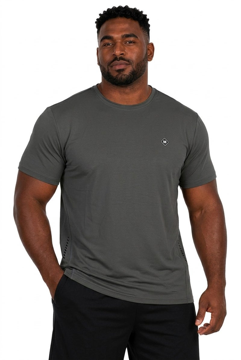 Moveletix Men's Plus Size Training Short Sleeve T-Shirt Green - Image 1
