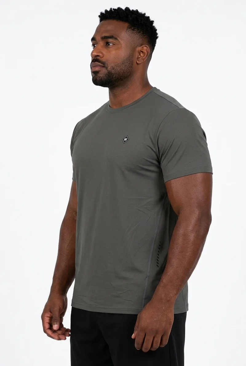 Moveletix Green Men's Plus Size Training Short Sleeve T-Shirt Green for Men | Best Price UAE