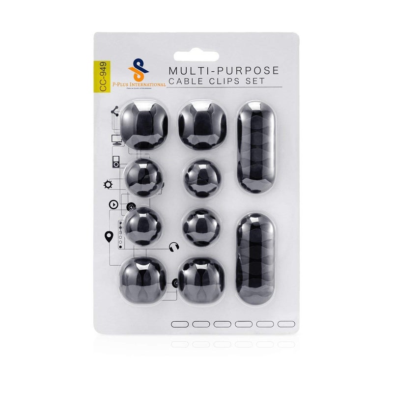 KIDINGTON Wire Clips Cable Protector Clips Desktop Cord Organizer Multipurpose Silicone Adhesive Cord Hooks for TV Home Office Cubicle Car Desk 10 PCS Set - Image 2