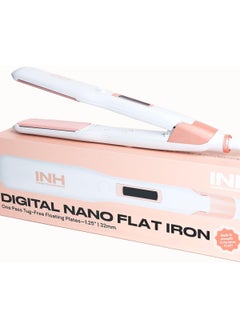 INH INH Hair Straightener Flat Iron  Ceramic 125 Dual Plate One Pass Flat Iron 450 Degrees for Professional Straightening  Home Styling  Portable Ionic Hair Straightener with Auto Shut Off for Travel 