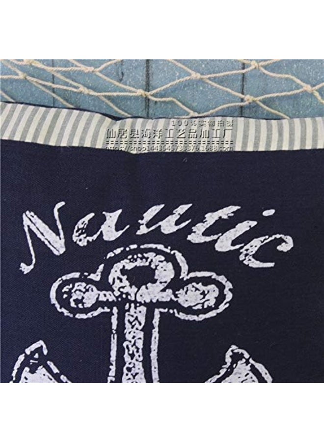 Fish Shaped Cotton and Linen Pillow Nautical Theme Cushions Lifebuoy Sailboat, Anchor, Rope Heart, Pentagram Mediterranean Style Nursery Stuffed Animal Pillow Coastal Throw Pillows (Square Anchor 2)  - Image 4