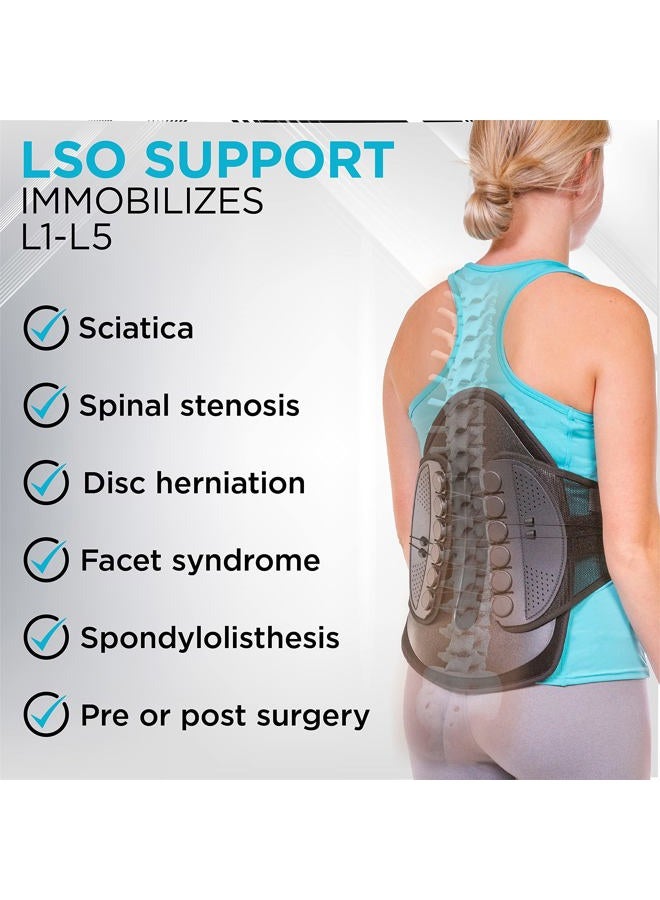 BraceAbility Lumbar Decompression Back Brace - Adjustable Semi-Rigid Lumbosacral Corset Belt for Discectomy, Laminectomy, Disc Injury, Back Muscle Spasms, Pre and Post Spine Surgery Protection (Large) - Image 5