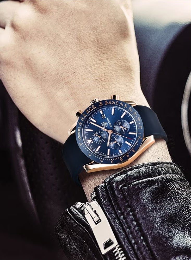 BENYAR Mens Watches Analogue Quartz Chronograph Date 3ATM Waterproof Watch Business Sport Leather Strap Wrist Watch for Men - Image 4