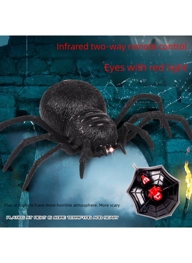 Simulation Remote Control Two-way Four-way Trick Spider Skeleton Tarantula Black Widow Mouse Rattlesnake Toy-Color:2112-2-way Remote Control Spider (charging Version)  - Image 3