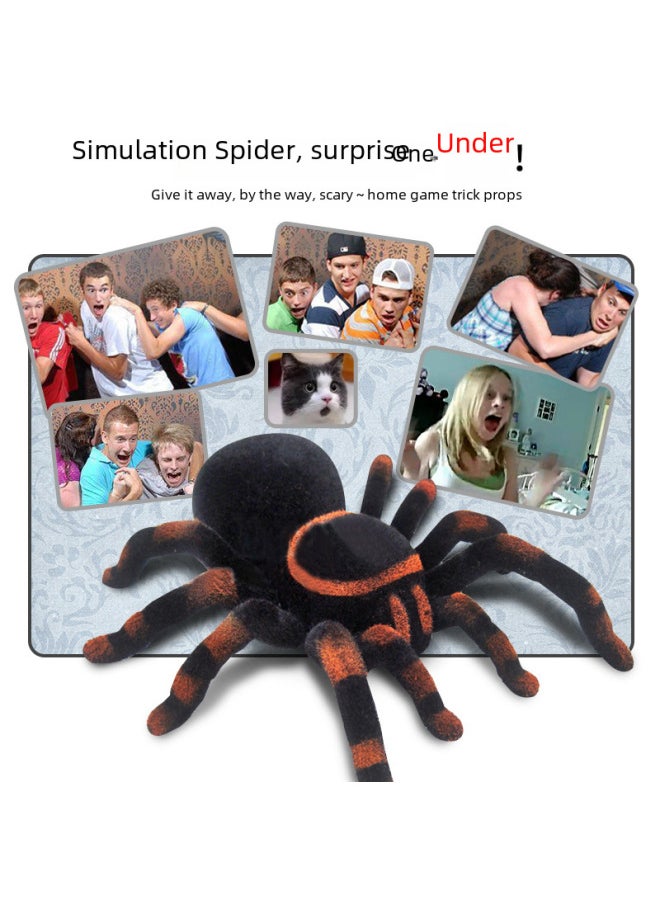 Simulation Remote Control Two-way Four-way Trick Spider Skeleton Tarantula Black Widow Mouse Rattlesnake Toy-Color:2112-2-way Remote Control Spider (charging Version)  - Image 4