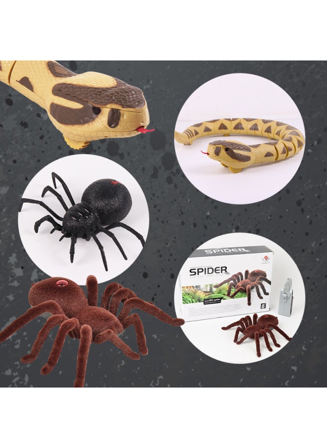 Simulation Remote Control Two-way Four-way Trick Spider Skeleton Tarantula Black Widow Mouse Rattlesnake Toy-Color:2112-2-way Remote Control Spider (charging Version)  - Image 5