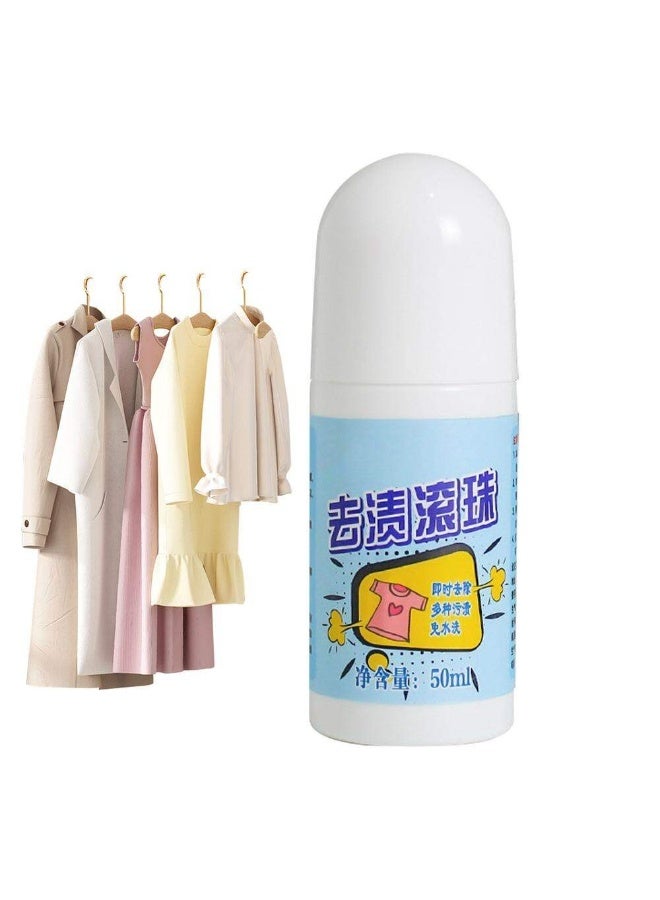 Portable Clothes Stain Remover Roll-On Pen, 50ml - Instant Spot Treatment for Coffee, Food, Oil, Tea Stains - Image 1