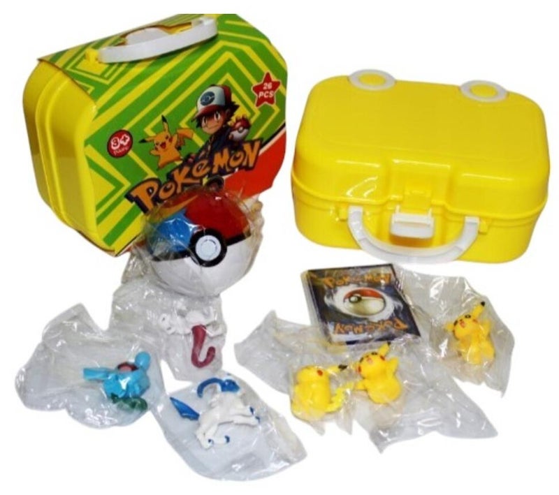 بوكيمون مجموعة العاب واشكال و بطاقات بوكيمون 25 قطعة مميزه في حقيبة ذات عجلات - Image 1