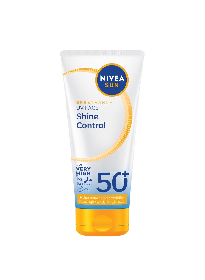 Nivea سن يو في للوجه للتحكم في اللمعان مع حماية SPF50، 40 مل، واقي شمس مات، يقلل المسام ويتحكم في الزيت - Image 1