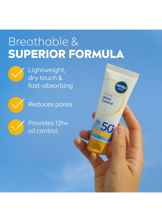 Nivea سن يو في للوجه للتحكم في اللمعان مع حماية SPF50، 40 مل، واقي شمس مات، يقلل المسام ويتحكم في الزيت - Image 4