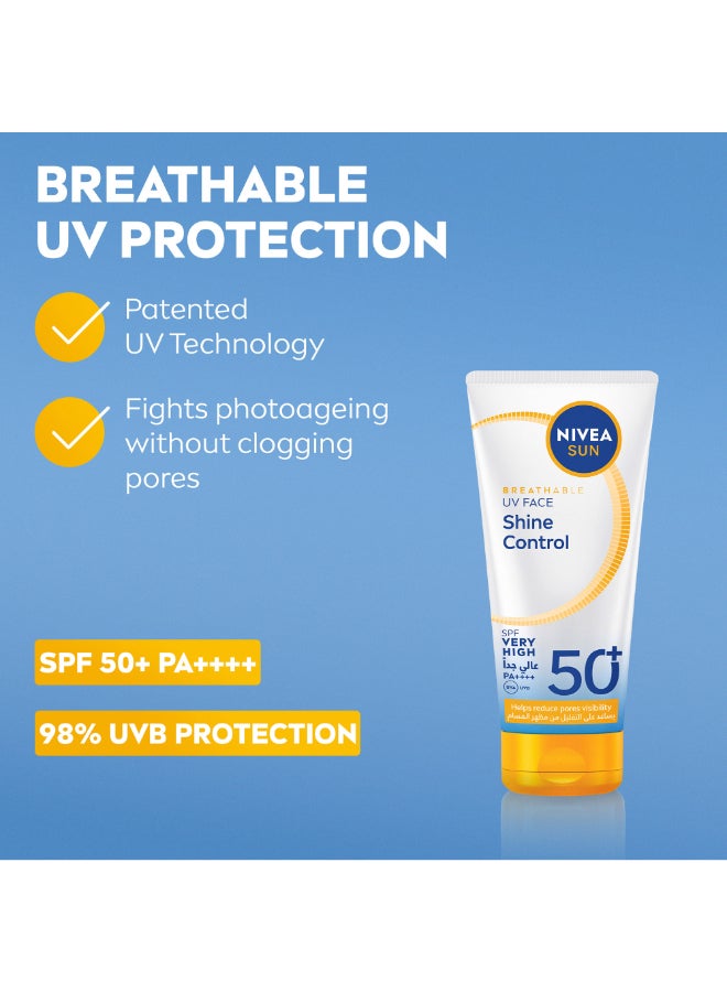 Nivea سن يو في للوجه للتحكم في اللمعان مع حماية SPF50، 40 مل، واقي شمس مات، يقلل المسام ويتحكم في الزيت - Image 2