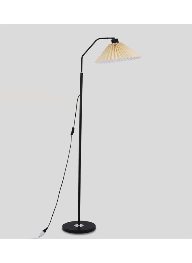 Joshberg LED Straight Pole Floor Lamp Modern Minimalist Standing Light With Pleated Lampshade Three Color Dimming For Bedroom Living Room Office Black  - Image 2