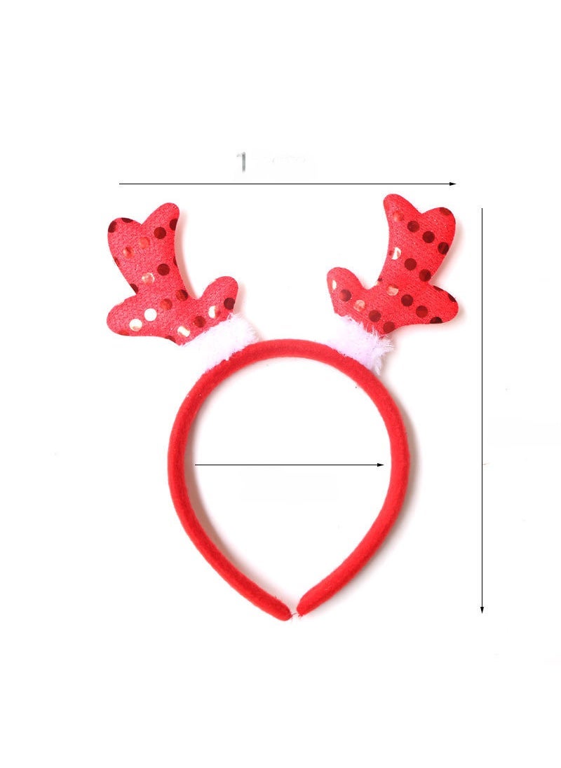 Christmas Headbands Reindeer Antler Snowman Party Favors Sequined Dragon Horn Head Hoop 