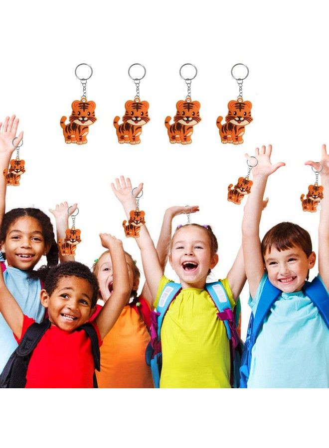 iMagitek 24 Pack Tiger Keychains Safari Animal Keychains For Tiger Themed Party Favors Jungle Safari Party Favors Kids Birthday Party Bag Fillers School Carnival Rewards - Image 5
