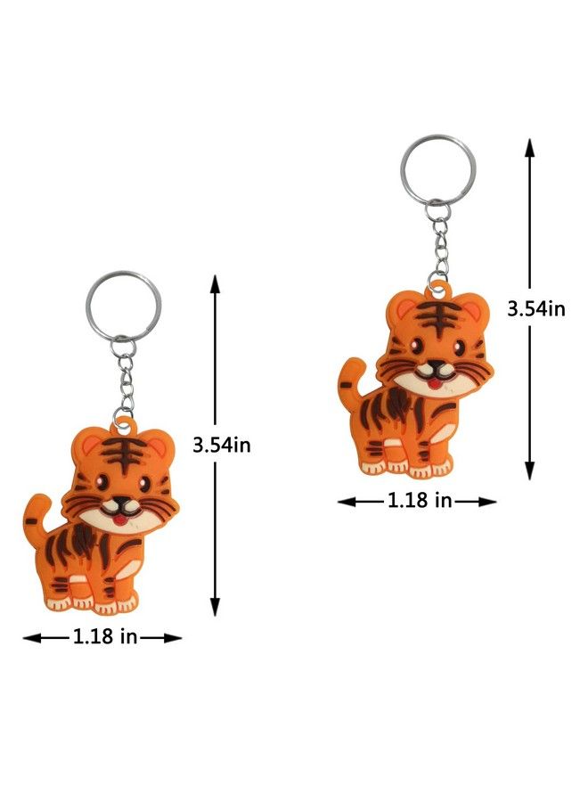 iMagitek 24 Pack Tiger Keychains Safari Animal Keychains For Tiger Themed Party Favors Jungle Safari Party Favors Kids Birthday Party Bag Fillers School Carnival Rewards - Image 3
