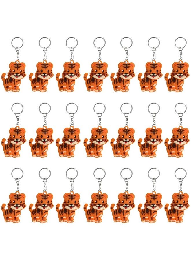 iMagitek 24 Pack Tiger Keychains Safari Animal Keychains For Tiger Themed Party Favors Jungle Safari Party Favors Kids Birthday Party Bag Fillers School Carnival Rewards - Image 2
