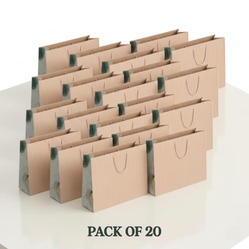 QIPS Paper Gift Bags – Pack of 20 | 220 GSM Matte | Reusable & Eco-Friendly Paper Gift Bags for Bulk Gifting (Pastel) - Image 3