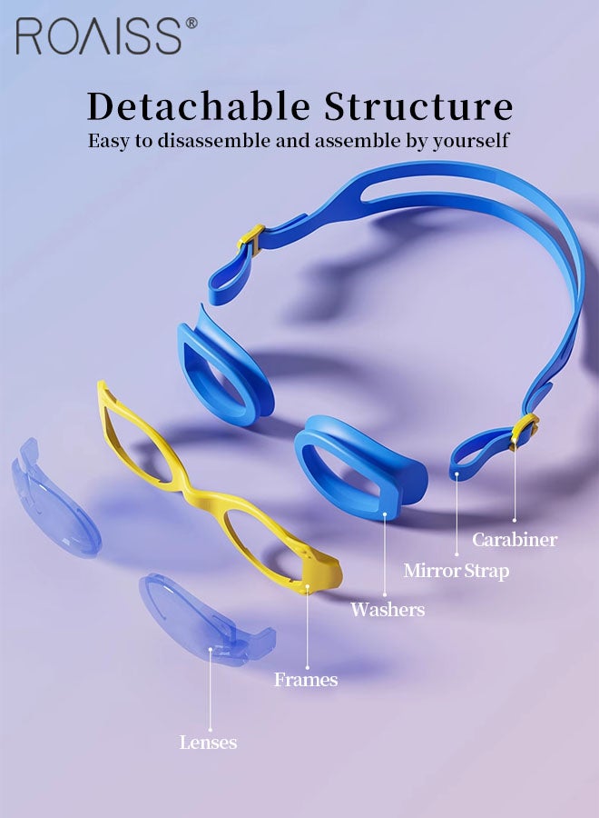 roaiss 4 Pcs Kids Swim Goggles and Caps Set, 2 Pcs HD Anti-fog Swimming Goggles and 2 Pcs Soft PU Cartoon Swim Caps, Beach Pool Swimming Gear for Boys and Girls - Image 4