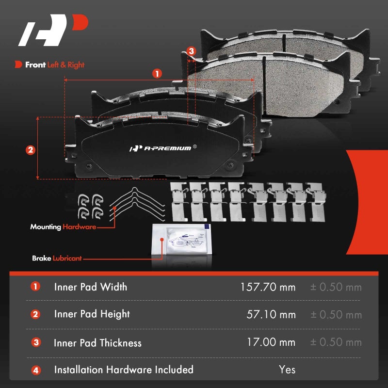 A-Premium Front Ceramic Disc Brake Pads Set Compatible with Select Toyota and Lexus Models - Camry 2007-2017, Avalon 2008-2018, ES350 2007-2018, ES300h 2013-2018, with Hardware, 4 PCS - Image 5