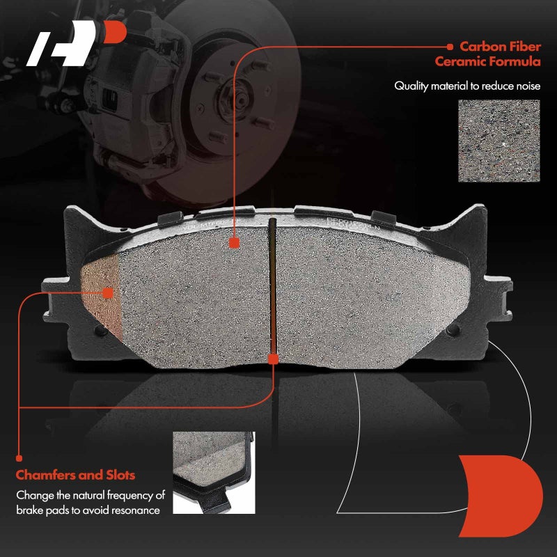 A-Premium Front Ceramic Disc Brake Pads Set Compatible with Select Toyota and Lexus Models - Camry 2007-2017, Avalon 2008-2018, ES350 2007-2018, ES300h 2013-2018, with Hardware, 4 PCS - Image 3