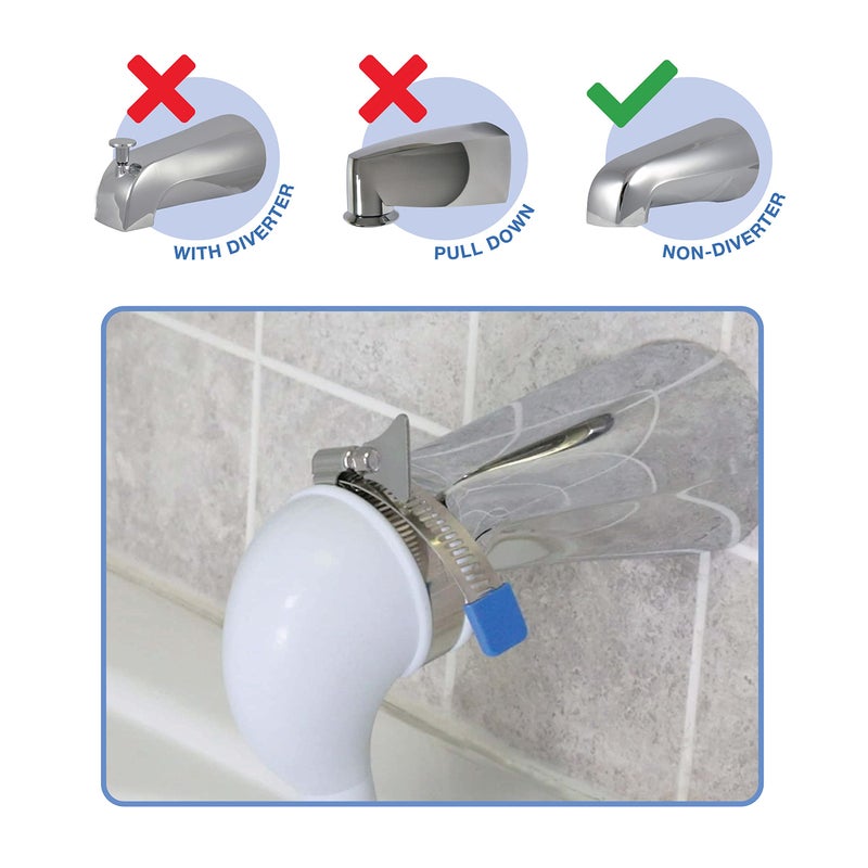 Danco 10086 VersaSpray Portable Hand Held Shower Head Sprayer Fits Bathtubs Without Diverter, 1 Pack, White - Image 2
