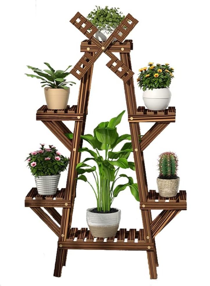 DubaiGallery Plant stand for indoor – Standing Planter- Plant table - Plant rack for plant pots – Plant ladder – Plant column – Standard flower pots Wood - Image 2
